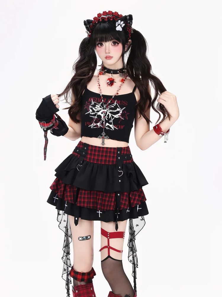 Y2K Punk Gotik Kawaii 3 Parça  - Elastic Lace Trim incelemesi ve fiyatı